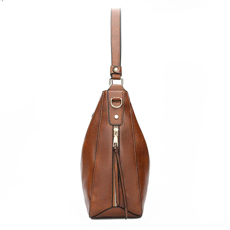 DIDABEAR Bolso Hobo de cuero para mujer bandolera ocio retro gran capacitad 240730