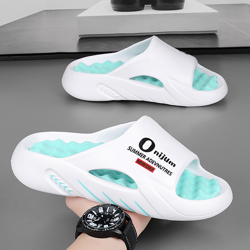 2024 New Men Massage Slides Indoor Outdoor Sandals Beach Casual Shoes Comfortable Sole Men's Slippers Big Size 38-47 dc95 53d