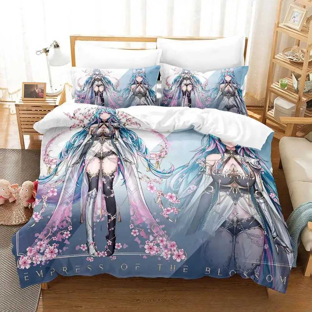 New Sexy Girls Silvervale Vtuber Bedding Set Single Twin Full Queen King Size Bed Set Adult Kid Bedroom Duvet cover Sets Anime Y240730