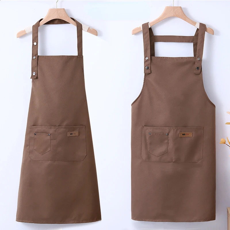 Fashion Canvas Kitchen Aprons For Woman Men Chef Work Apron For Grill Restaurant Bar Shop Cafes Beauty Nails Studios Uniform 240730