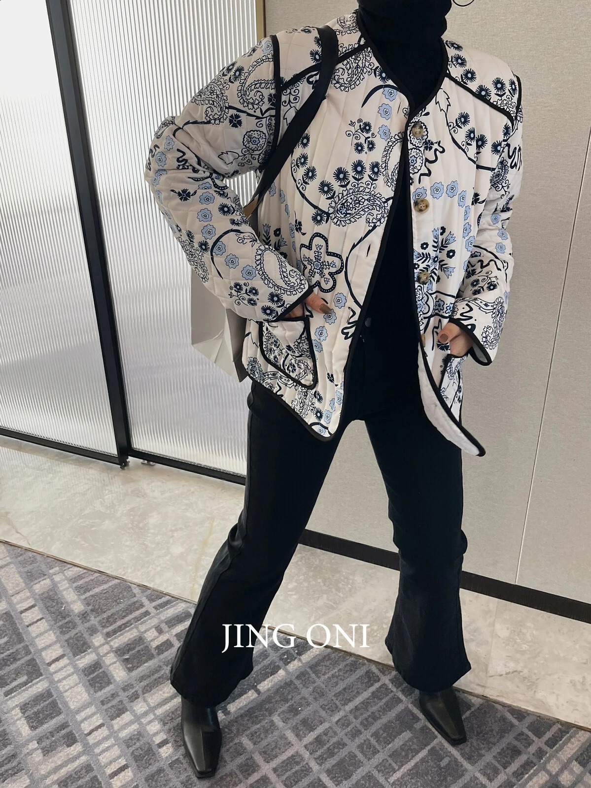 Floral Padding Woman Clothing Fashion Korean Style Vintage Y2k Winter Jacket Parkas Coat Outerwear Short Lightweight 240729