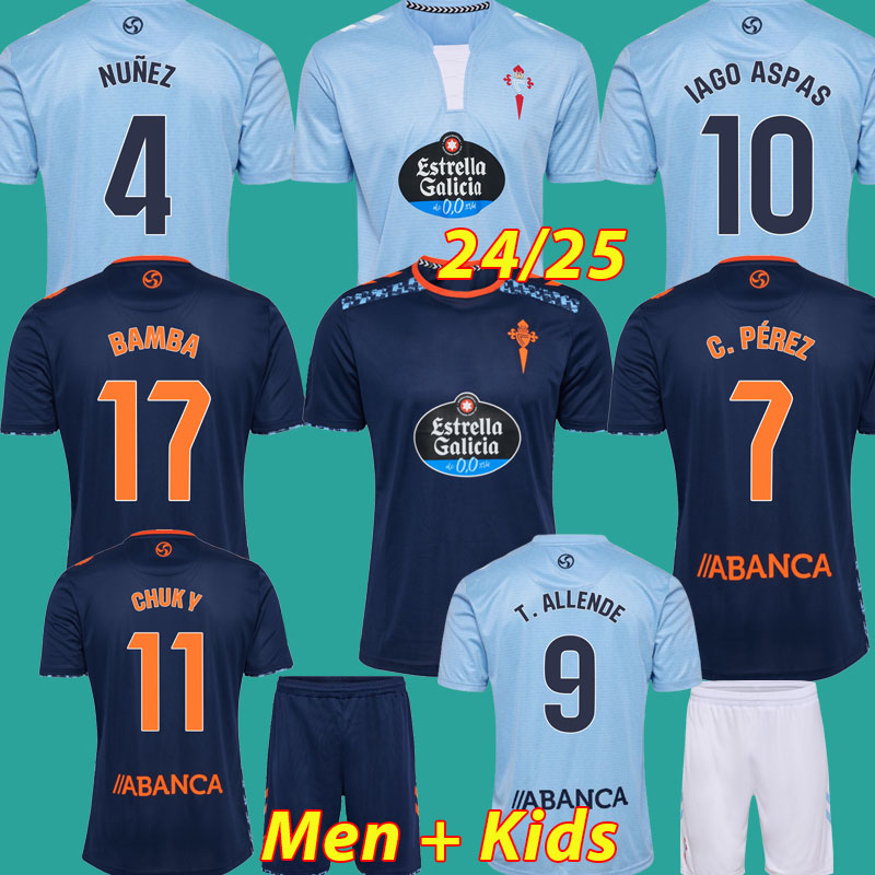 24 25 RC Celta de Vigo Soccer Jerseys NUNEZ TAPIA FRAN BELTRAN IAGO ASPAS CHUKY WILLIOT DOUVIKAS home away 2024 2025 football shirts MINGUEZA C PEREZ adult Men Kids Kits