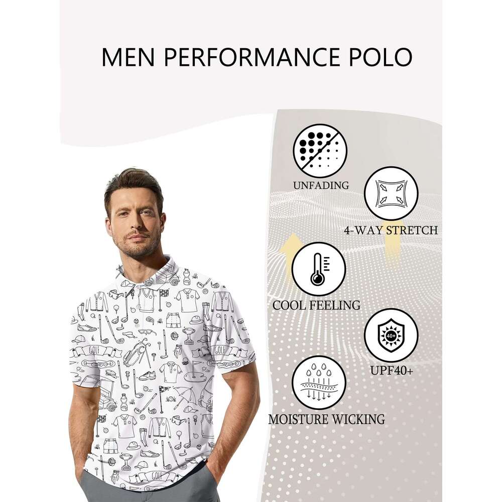 Fashion Golf Shirts for Men Funny Hawaiian Golf Polo Shirt Quick Dry Fit Polos Summer clothes Casual tops Free shipping