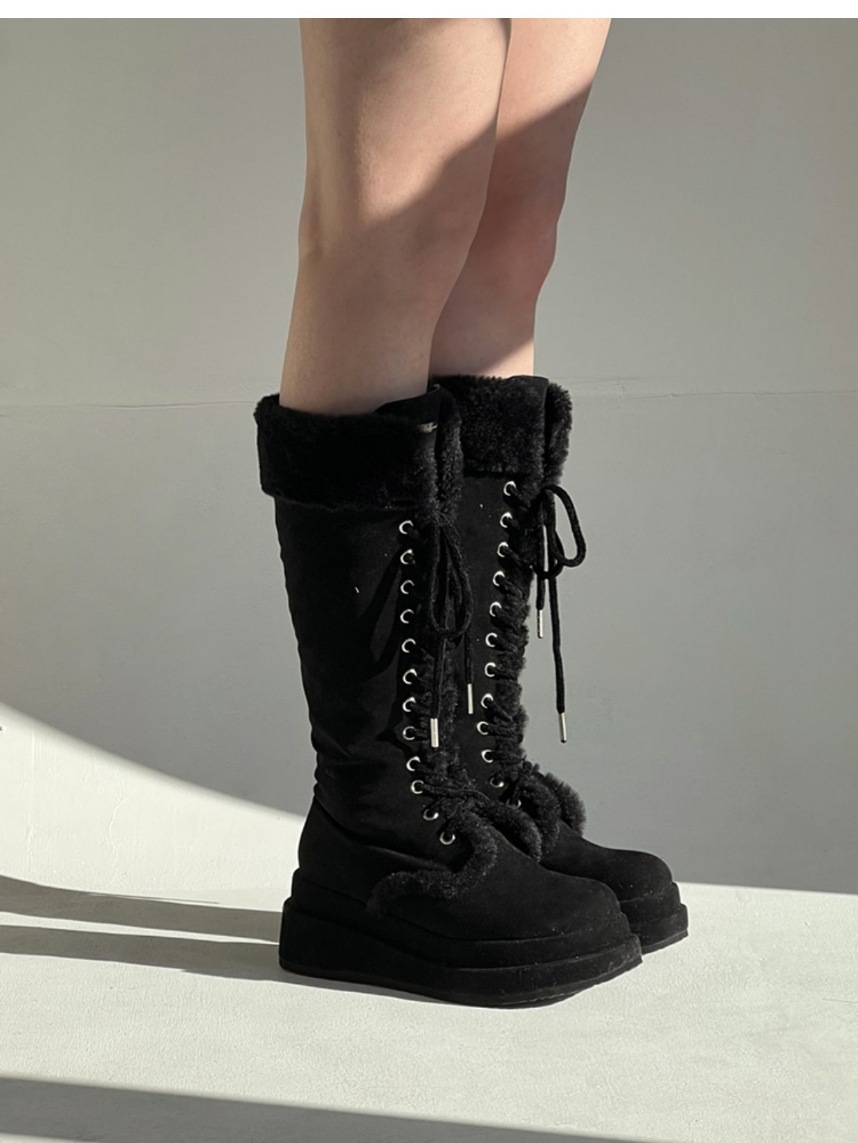 Women Lace-up Thickened Boots Thick-heeled Thick-soled High Warm Snow Comfortable Cotton Shoes 2022 Winter Ladies Girls 6d49