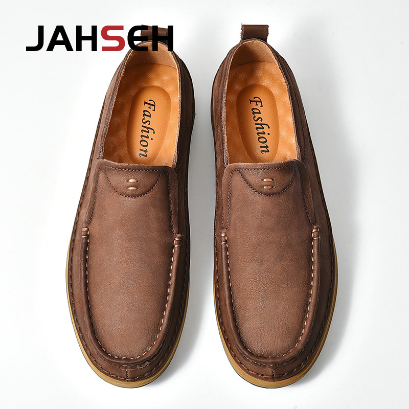 Brand Men Genuine Leather Shoes Luxury Casual shoes Men Loafers Moccasins High Quality Sneakers Breathable Slip on Driving Male