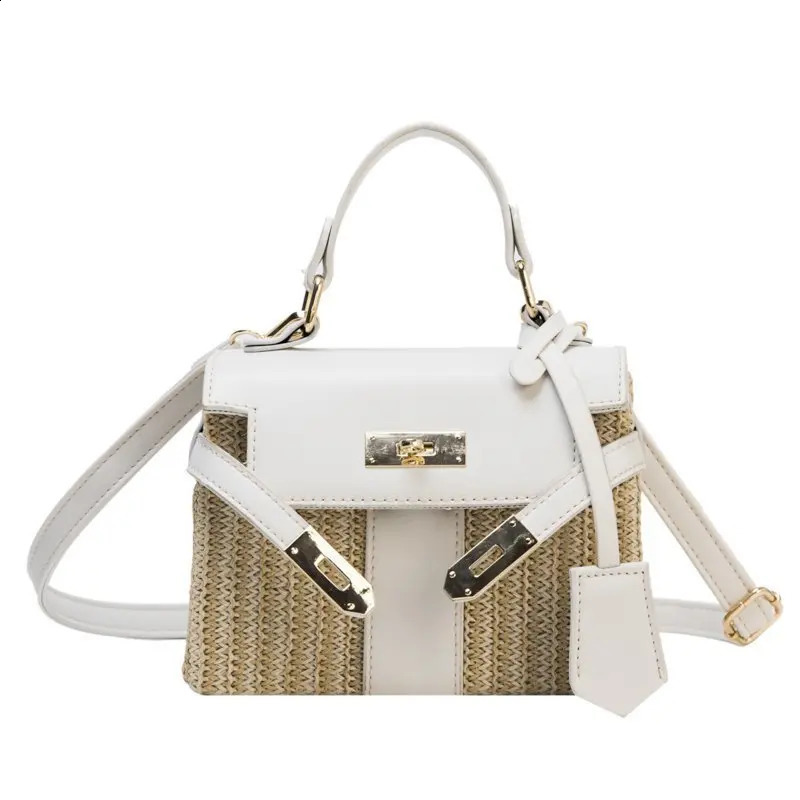 Handbag Rattan Handbags Summer Beach One Shoulder Diagonal Fashion Ladies Straw Bag 240730