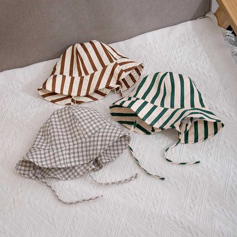 Summer Baby Sun Hat Double Sided Wear Infant Fisherman Cap Outdoor Beach Windproof Kids Panama Sun HatsXJ240730
