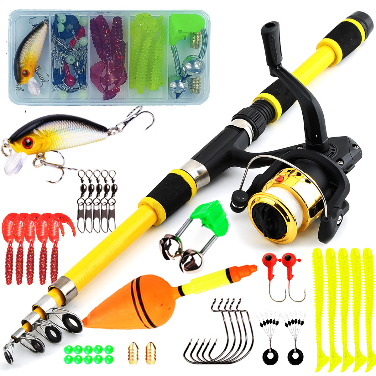 Ultra short rod wheel set 1.8m childrens fishing rod and gear set TEMU