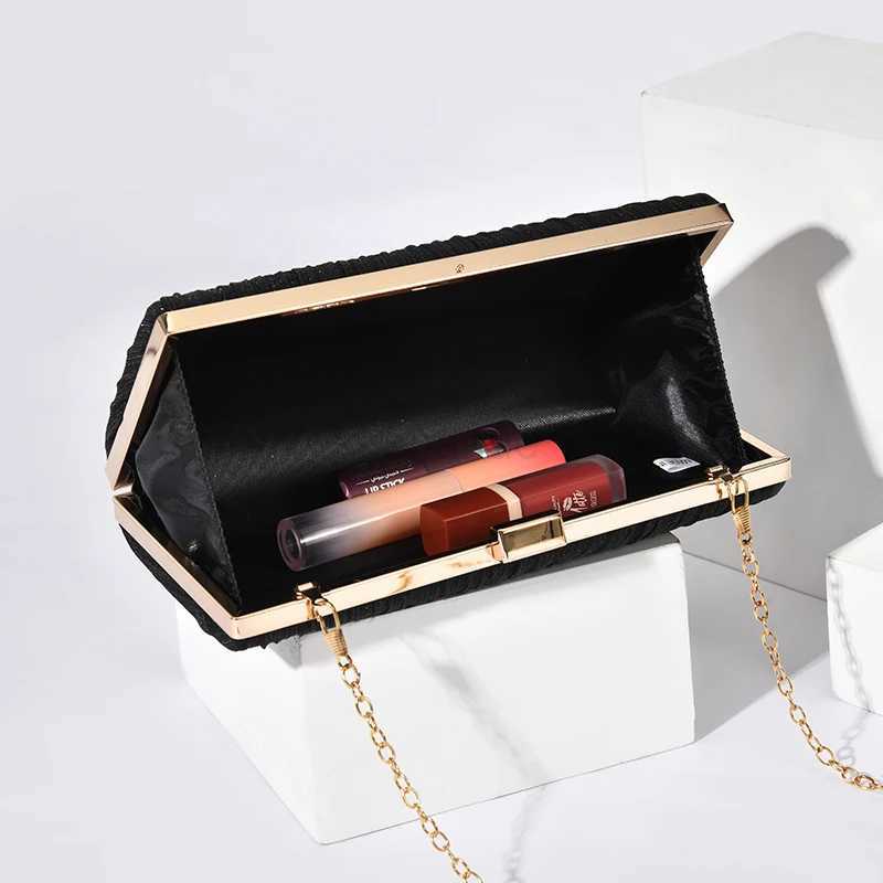 Simple Tote Pleated shiny luxury Dinner Bag Deluxe Evening Bag Womens clutch bagXJ240730