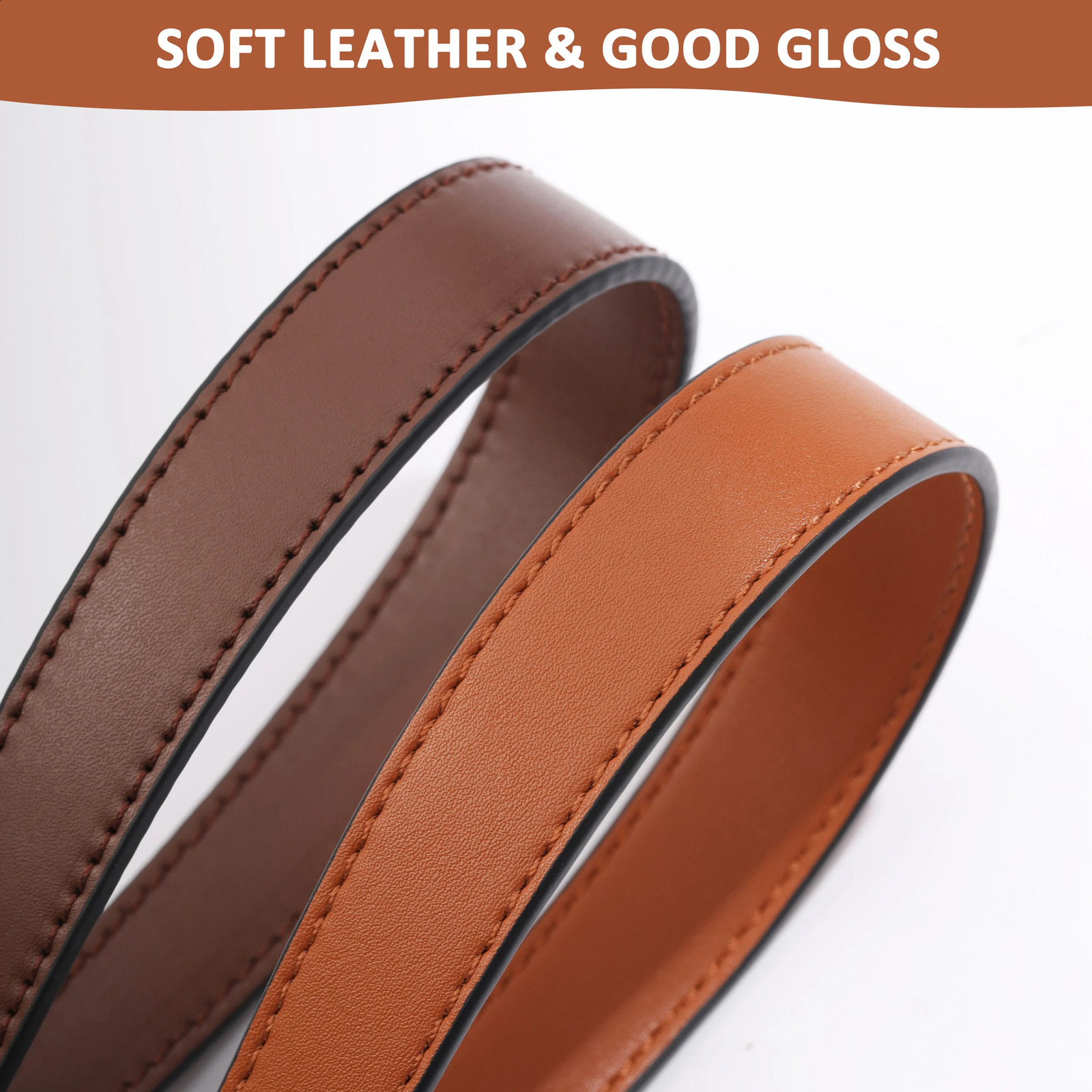 100% Genuine Leather Bag Strap Handbags Handles For Handbag Short Bag Strap Purse Strap Golden Buckle Replacement Bag Belt Band 240729