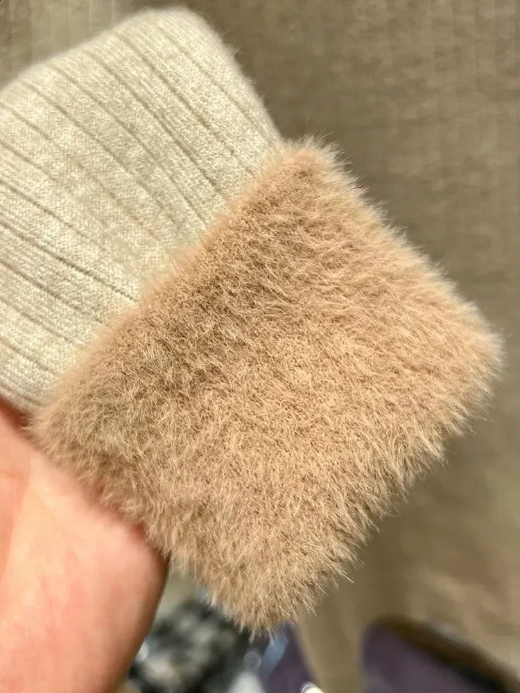 Winter Warm Sweater Pullover Women Slim Thicken Plush Velvet Lined Knitwear Jumper Korean Half Turtleneck Poleras Soft Knit Tops 240730