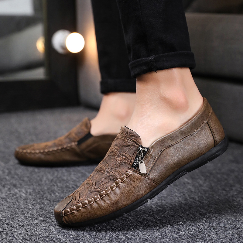 2022 New Fashion Men Loafers Soft Moccasins High Quality Spring Autumn Genuine Leather Shoes Men Soft Flats Driving Shoes