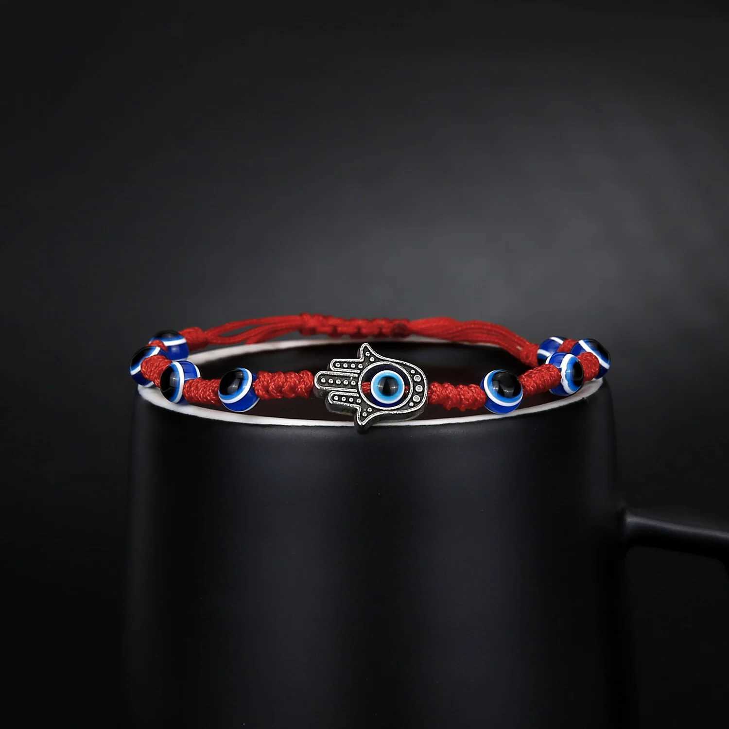 Trkiye Lucky Blue Evil Eye Bracelet Womens Handwoven Red Black Blue Rope Demon Eye Bracelet Friendship JewelryW240730