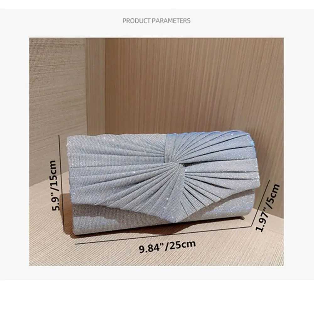 Glitter Silvery Women Sequins Clutch Evening Bags Luxury Party Dinner Chain Shoulder Bags Female Wedding Banquet Purse HandbagsXJ240730