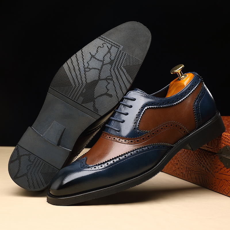 Leather Brogue Men Big Size Fashion Wedding Party Men Dress Shoes Italian Designer Male Drivng Formal Shoes Lace Up Men Oxfords