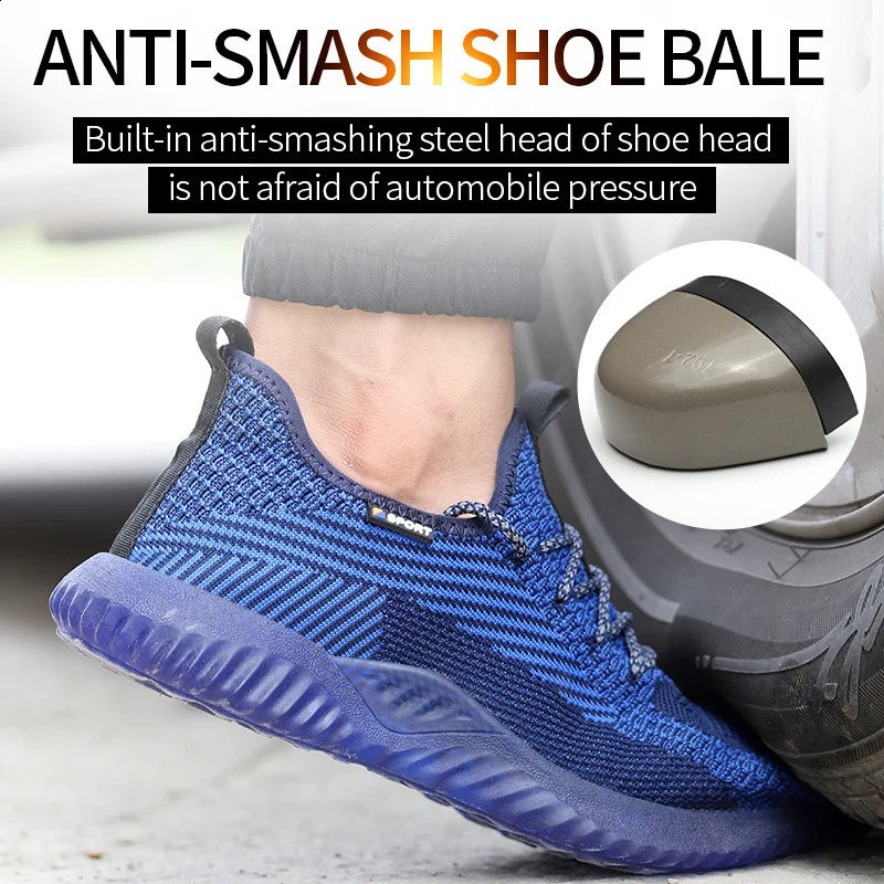Steel Toe Cap Working New Boots Safety for Man Construction Indestructible Puncture-Proof Summer Work Shoes 240722