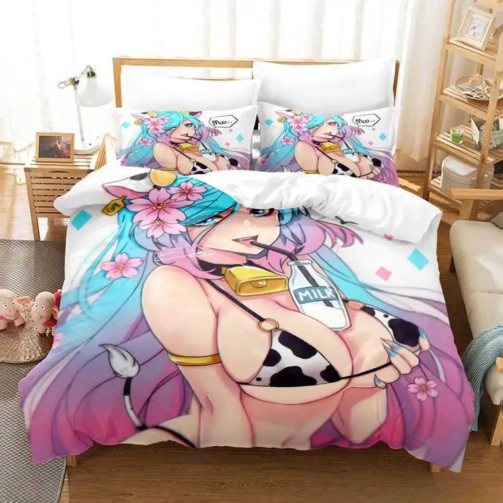 New Sexy Girls Silvervale Vtuber Bedding Set Single Twin Full Queen King Size Bed Set Adult Kid Bedroom Duvet cover Sets Anime Y240730