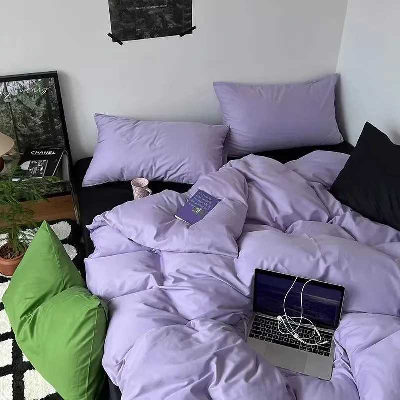 Nordic Princess Pink Bedding Set Girls Boys Single Double Size Flat Sheet Duvet Cover Pillowcase Bed Linens Home Textile Y240730