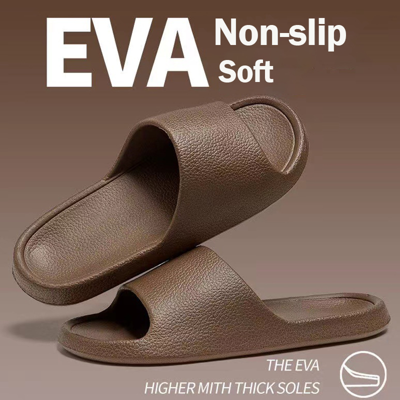 Men Women Summer Slippers, EVA Soft Bottom Non-Slip Indoor Outdoor House Slides Flat Sandals