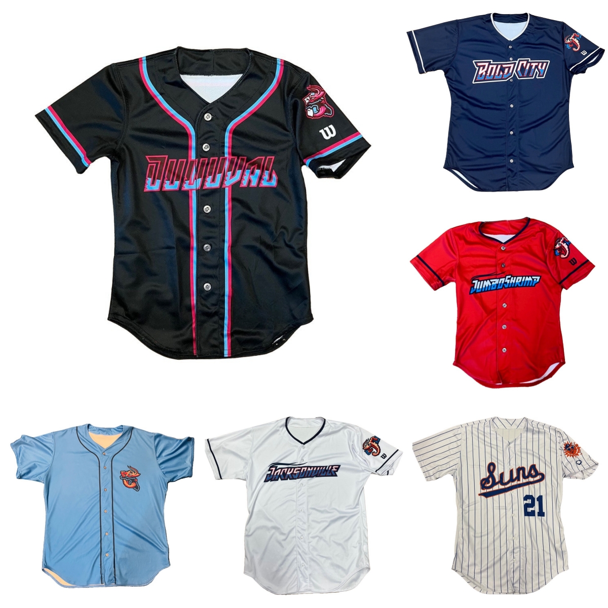 Jacksonville Jumbo Shrimp Baseball Jersey Custom Jersey Any Name Number