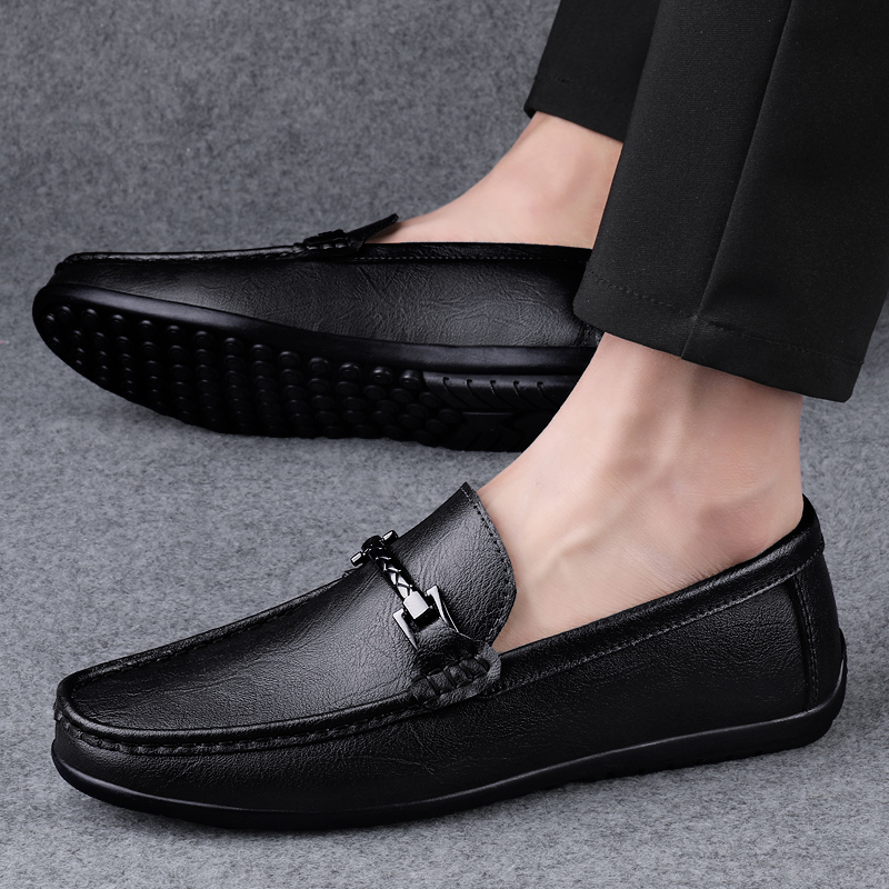 Men Classic Genuine Leather Casual Loafers Soft Comfortable Breathable Flats Lazy Shoes Men's Moccasins Business Driving Shoes
