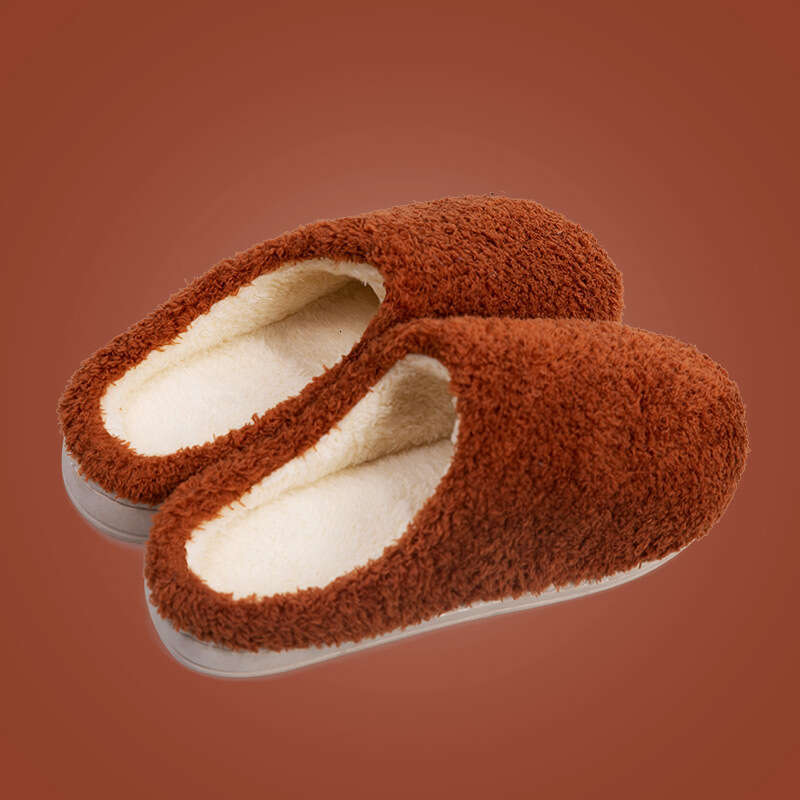 Plush Cotton Designer Sandals: Anti-Slip Furry Slippers for Women's Indoor Comfort a0ce