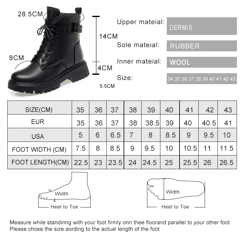 AIYUQI Women Marton Boots 2024 Winter New Wool Warm Women Motorcycle Boots Anti-slip Large Size Women's Snow Boots