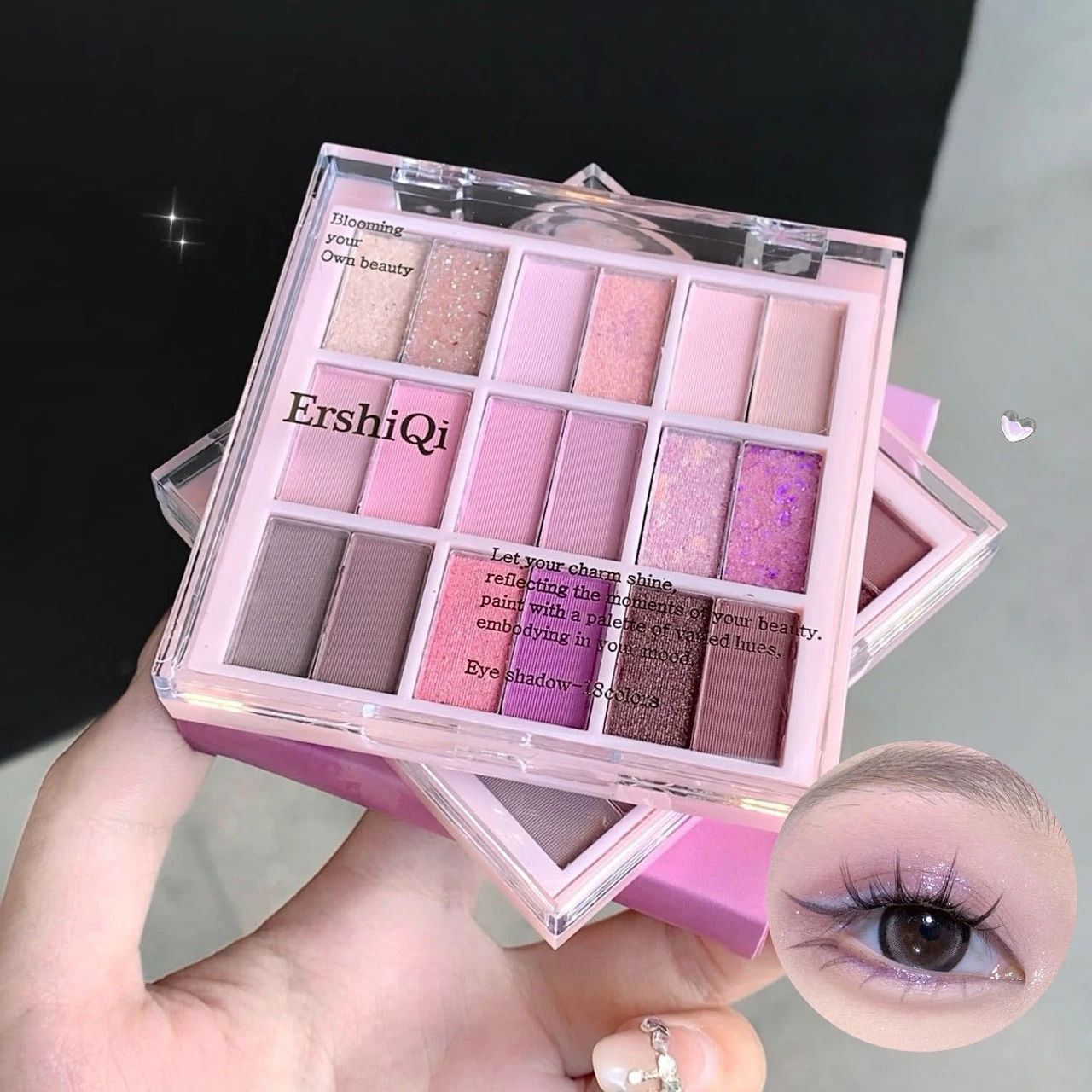 Shimmer Pink ple Palette Glitter Matte Eyeshadow Longlasting Eye Beauty Makeup Brighten Cosmetics 18-Color X250910