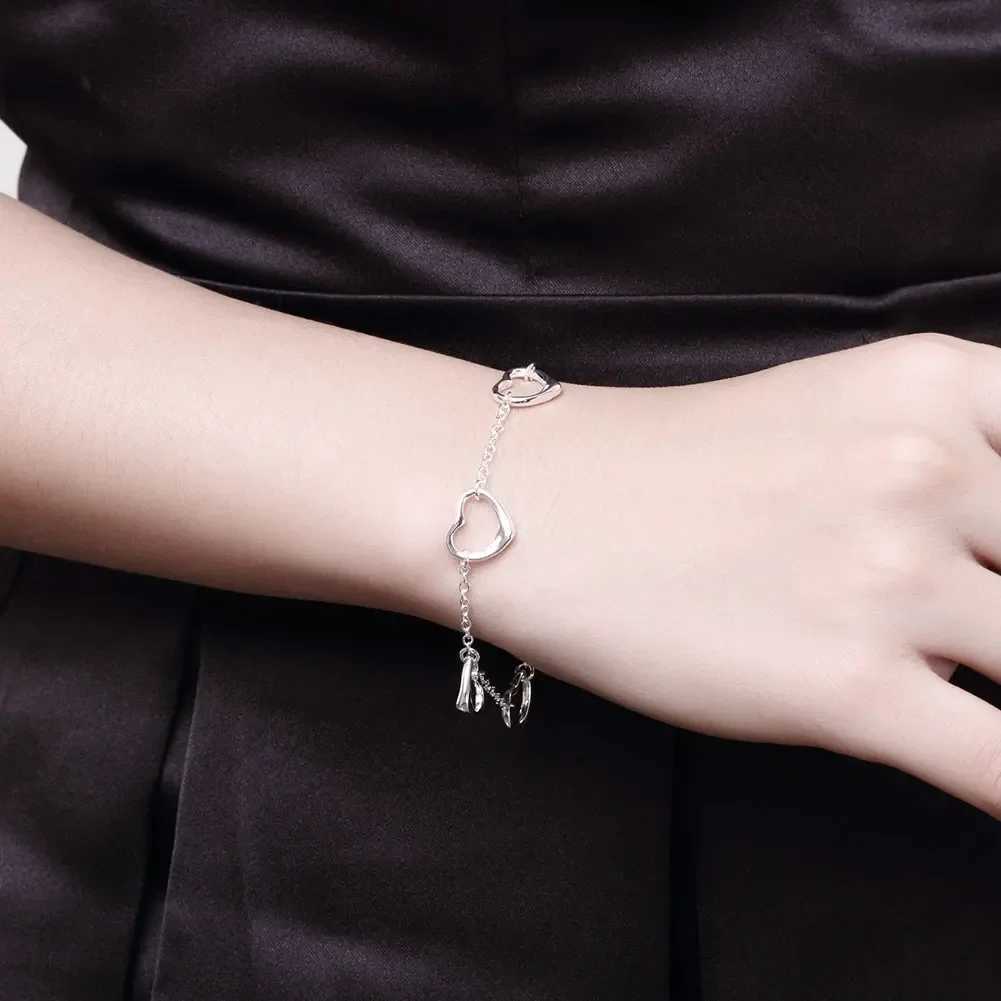S925 sterling silver bracelet Exquisite five point star charm tassel womens fashion wedding party gifts jewelryW240730