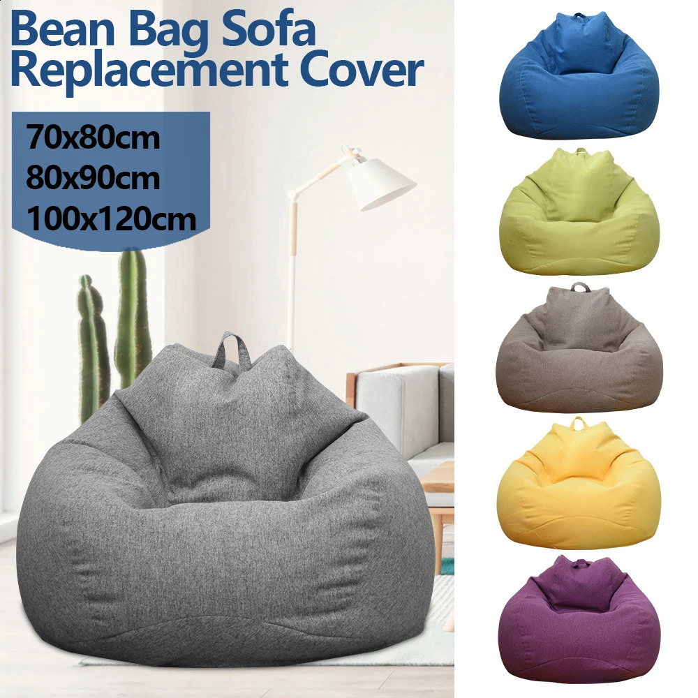 Lazy Sofas Cover Large Bean Bag Cover Without Filler Adults Couch Living Room Bedroom Home Tatami Lounger Comfortable Seat Cover 240729