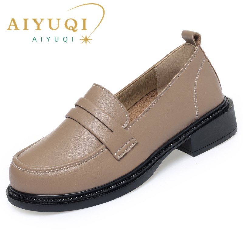 AIYUQI Loafer Shoes Woman 2024 New Genuine Leather Spring Shoes Woman Slip-on One Foot Big Size Non-slip Shoes Ladies