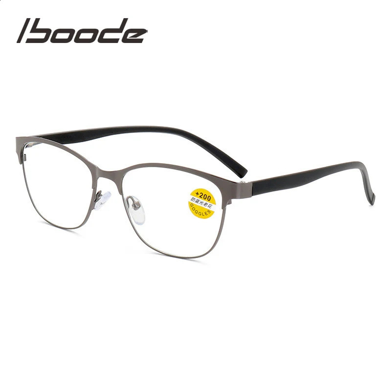 iboode Stainless Steel Men Women Computer Reading Glasses For Reader Presbyopic Optical Lens Goggles 1.0 1.5 2 2.5 3 3.5 4 240722