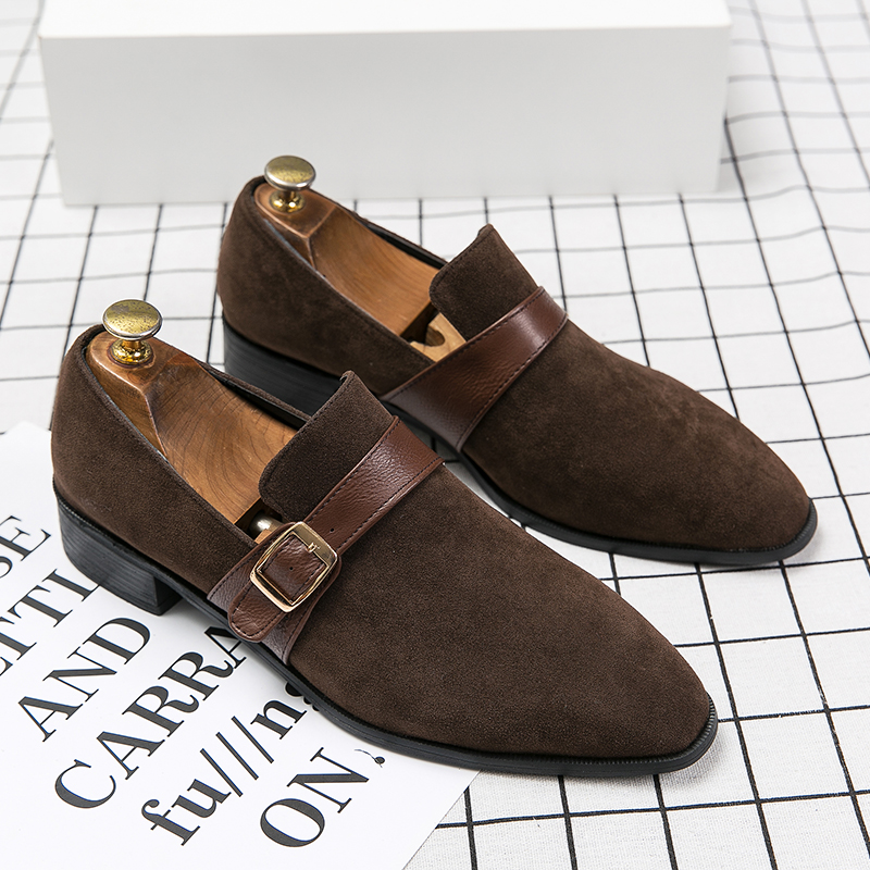 Suede Leather Designer Fashion Men's Buckle Dress Male Flats Wedding Driving Party Loafers Casual Office Shoes for Men 7dad
