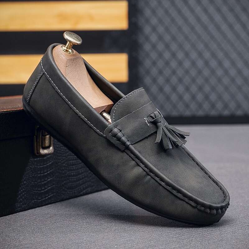 S Free Ddmysports Shoping Casual Single Leather Men Low Top Set Feet Tassel Trendy One Step Driving Shoes Outdoor hoping ingle et tep hoes
