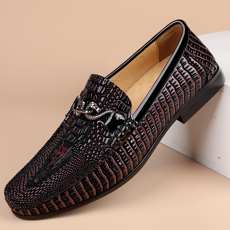 Trendy Brand Men's Genuine Leather Shoes Luxurious Banquet Dress Shoes Men's Low Top Loafers Casual Walking Shoes Big Size：36-47