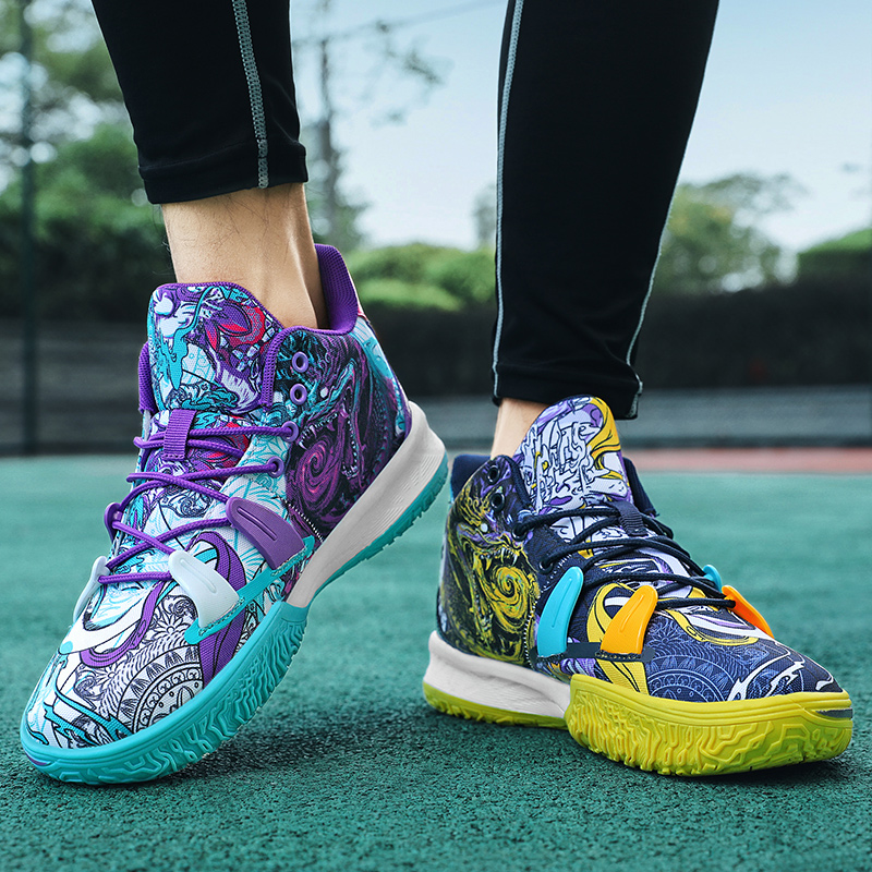 Boys Basketball Sneakers Men's Non-Slip Shoes Breathable Sports Shoes Comfortable Gym Training Athletic Shoes Shock Absorption