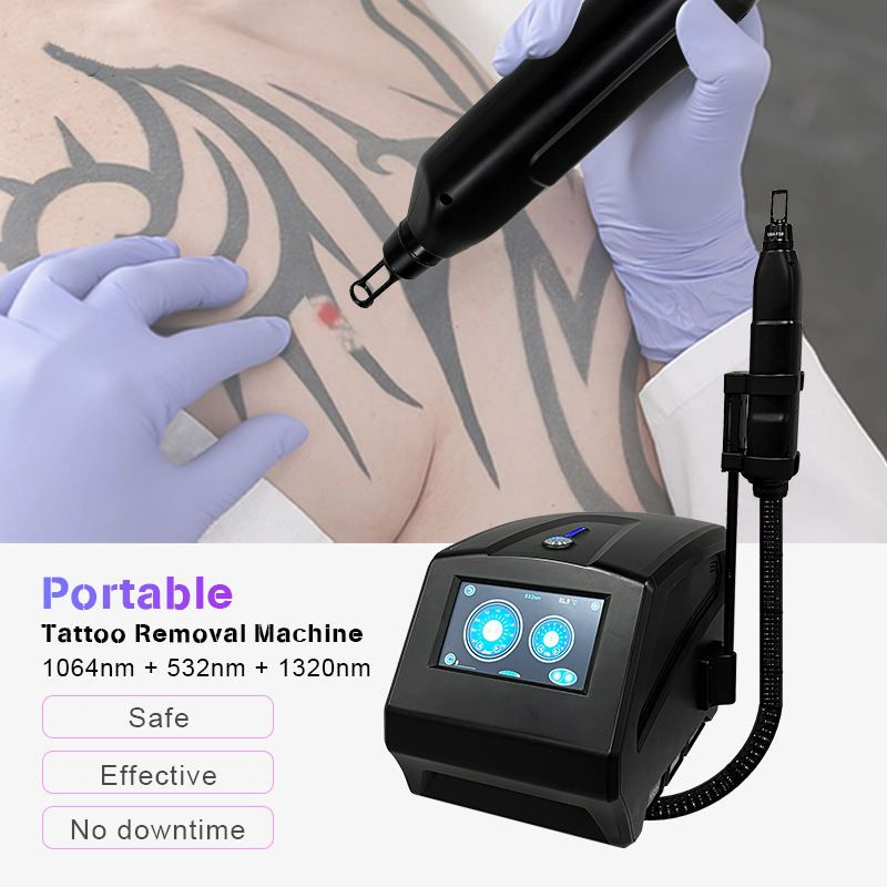 Q Switch Pico Laser Tattoo Removal 1320nm Black Face Doll Eyeline Eyebrow Washing Nd Yag Skin Spots Acne Therapy Pigmentation Removing Machine