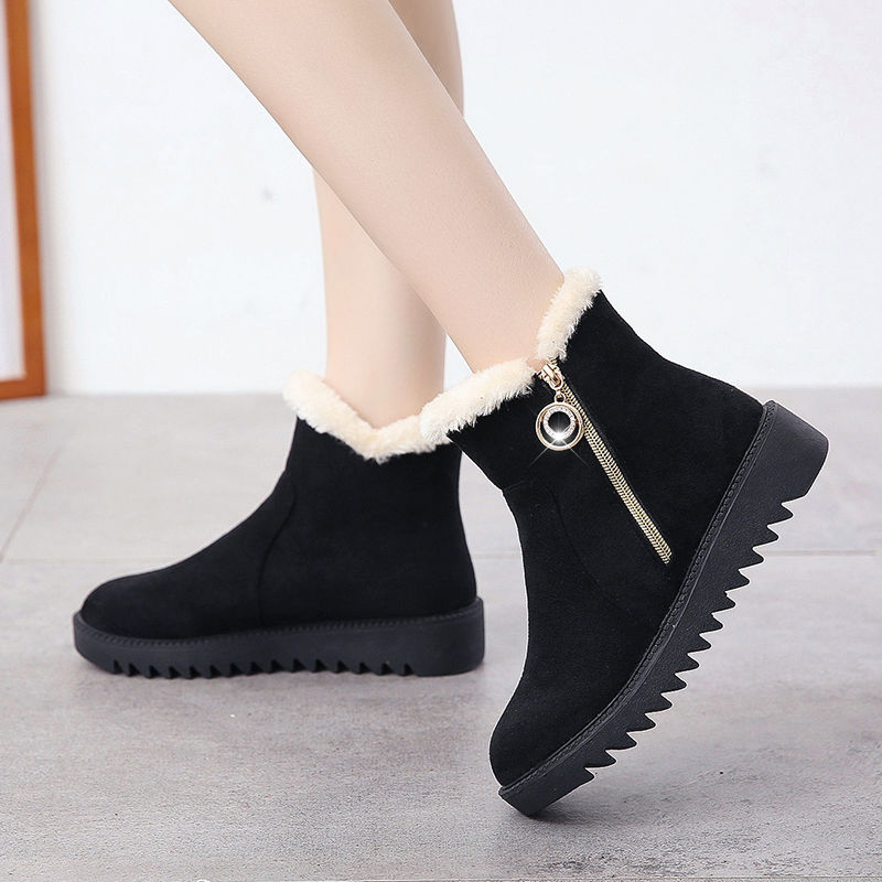 Sneaker Winter 2021 Warm Plush Snow Cotton Mid-tube Boots for Women Casual Outdoor Ladies Shoes 9211