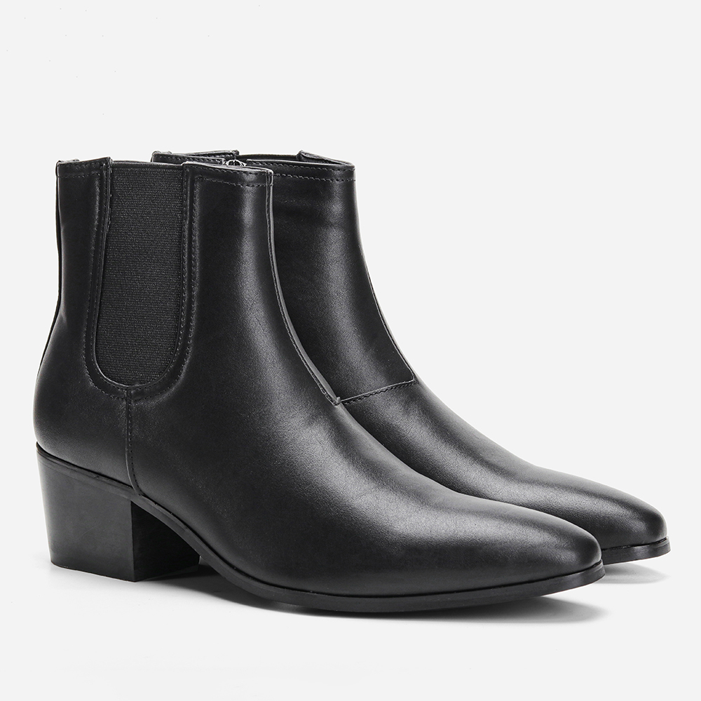 Size 40~46 Men Heightened Shoes Fashion Men high-heeled Boots Leather Chelsea Ankle Boots #G18