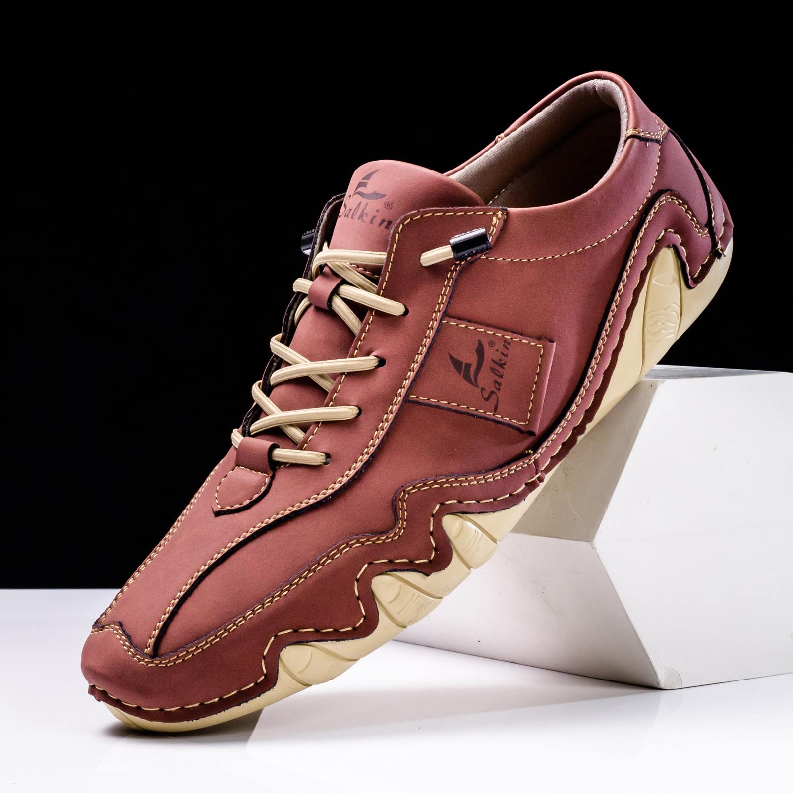 hot Leather Casual Men's Sneakers - Breathable, Soft, Flat Loafers for Driving & Everyday Wear