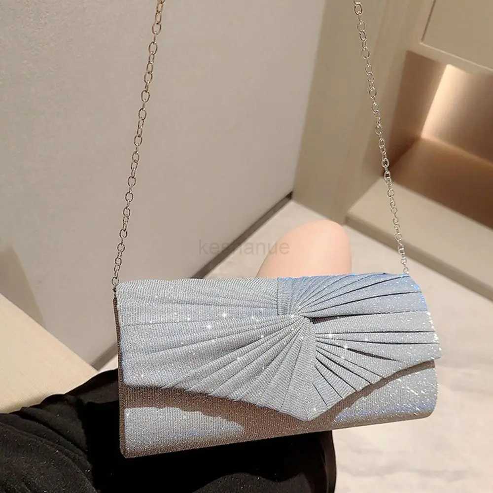 Glitter Silvery Women Sequins Clutch Evening Bags Luxury Party Dinner Chain Shoulder Bags Female Wedding Banquet Purse HandbagsXJ240730