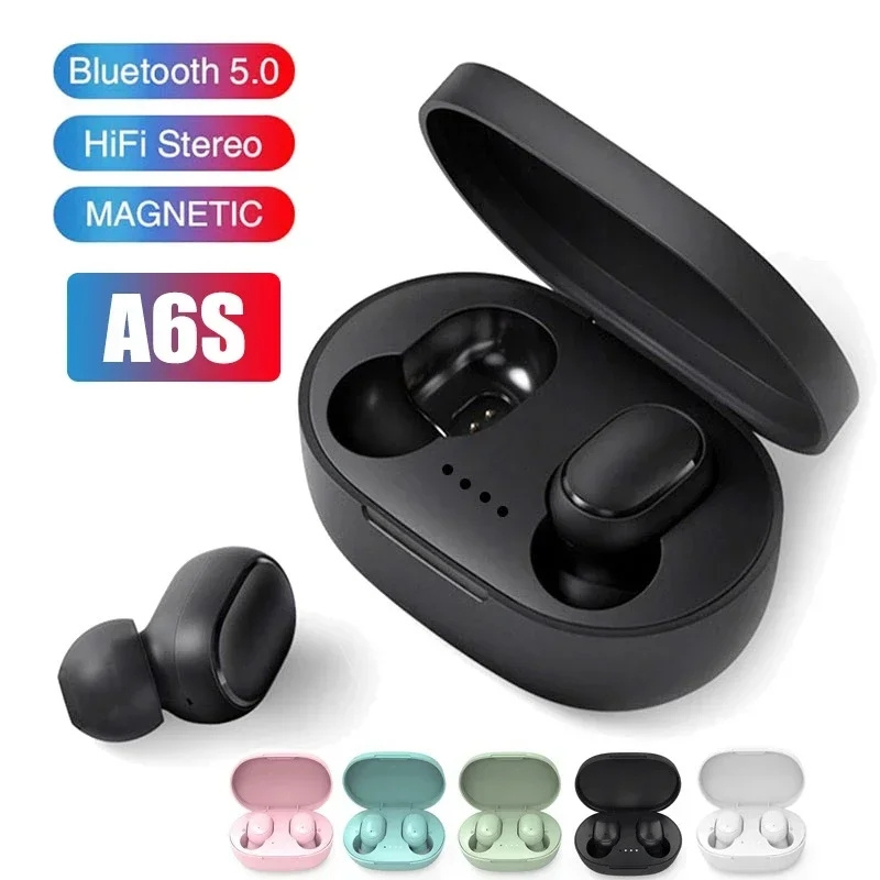 A6S TWS Headset Wireless Earphones Bluetooth Headphones Sport Stereo Fone Bluetooth Earbuds for Xiaomi Huawei iPhone