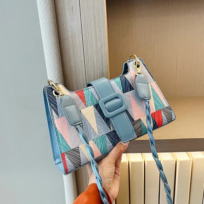 Shoulder Bag Casual Texture Crossbody Bag PU Bags Female Summer Geometric Commuting Bags Sac De Luxe Femme Handbag 240730