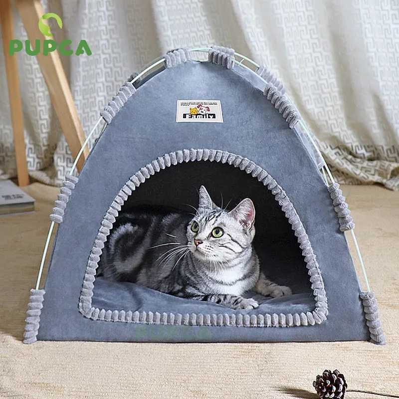 Pet tent bed cat house supplies product accessories warm mats furniture sofa basket bed winter clam shell cat tentX2407304