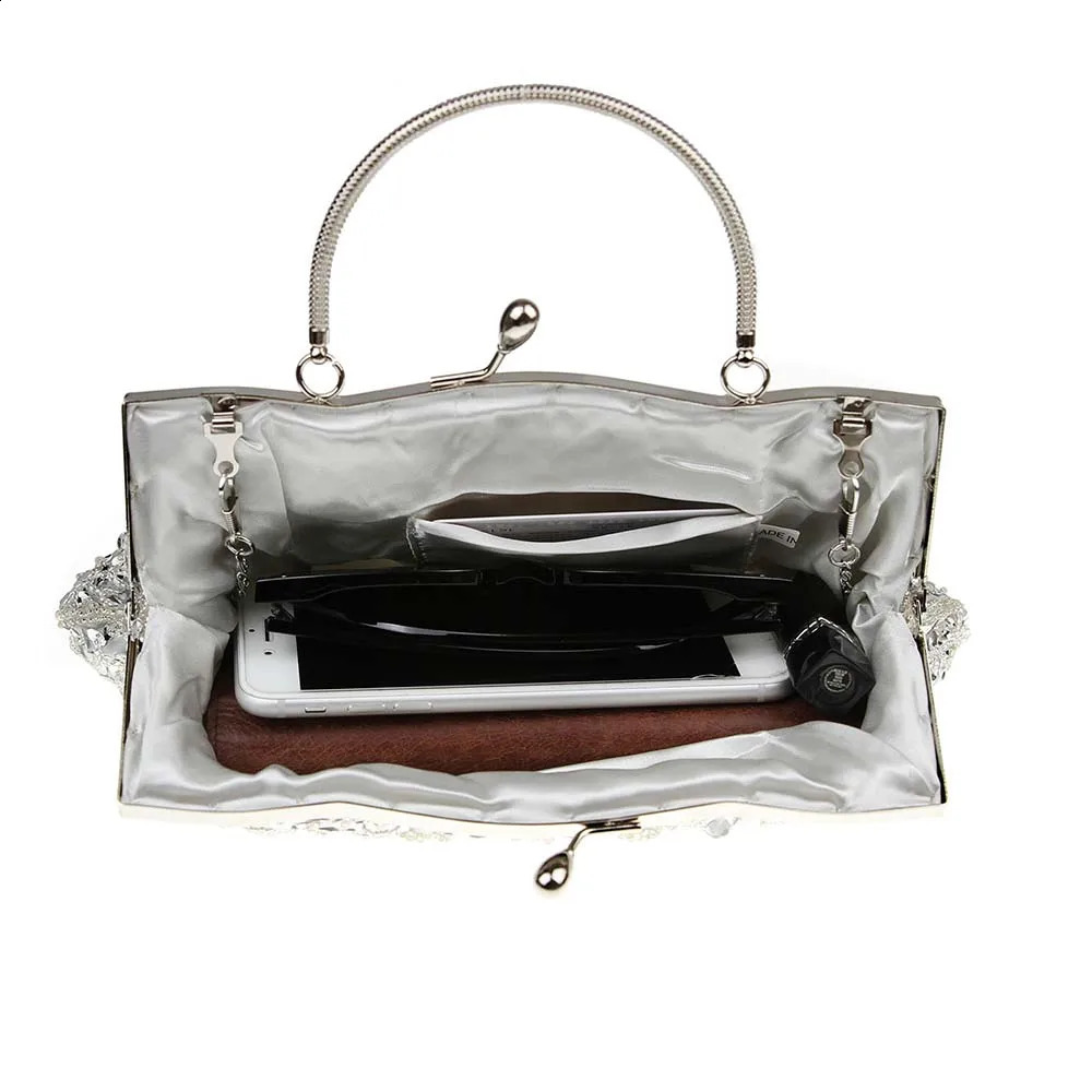 Women Clutch Bags Ladies Beads Evening Wedding Party Bridal Embroidered Handbag Solid Retro Small Mini Wallets 240729