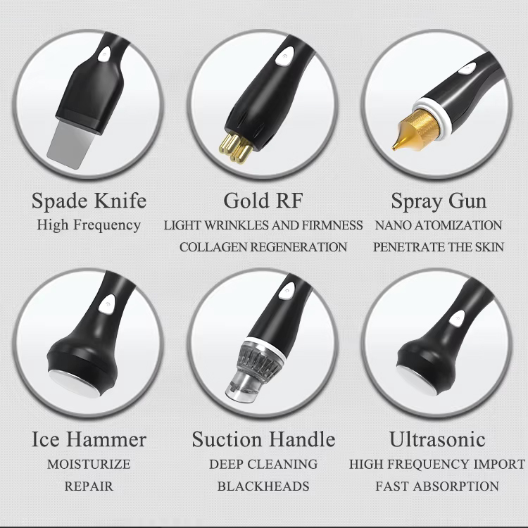 New Generation Ice Blue 7 In 1 Dermabrasion Blackhead Acne Treatment Deep Cleansing Bubble Oxygen Aqua Peel HD Skin Analysis Machine