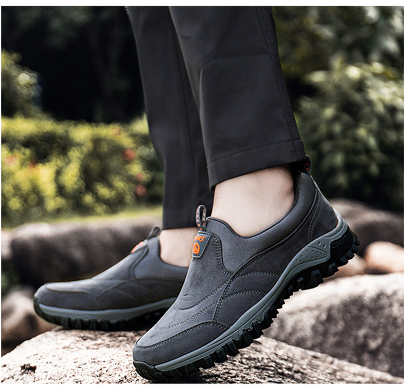 Winter Classic Leather Plush Men's Snow Waterproof Roman Men Work Loafers Casual Shoes Outdoor Warm Boots 4387