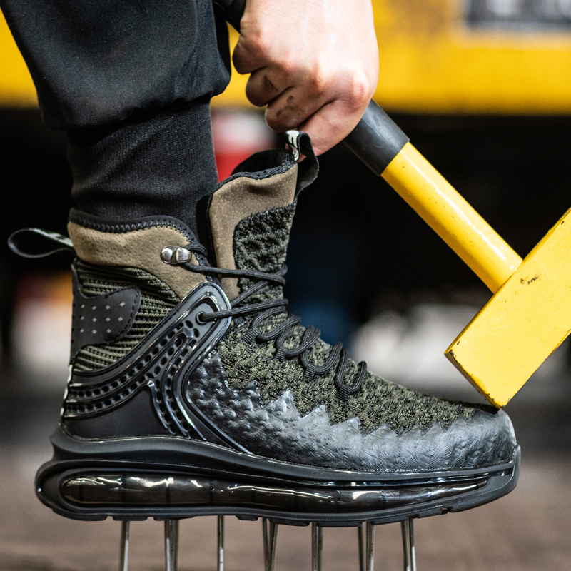 Air New Cushion Quality Work Boots Safety Steel Toe Men Smash Anti Stab Indestructible Shoes Size 50 064f