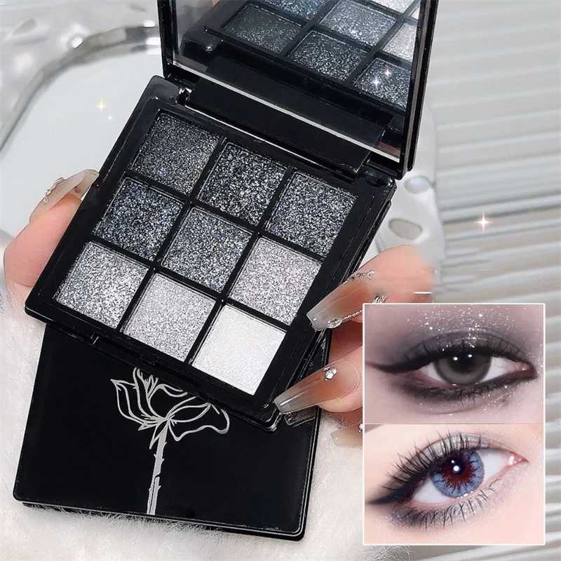 Punk Smoked Black Gray 9 Color Eyeshadow Makeup Palette Dark Color Pressed Glitter for Eyes Shadow Pigment Powder CosmeticsXJ250520