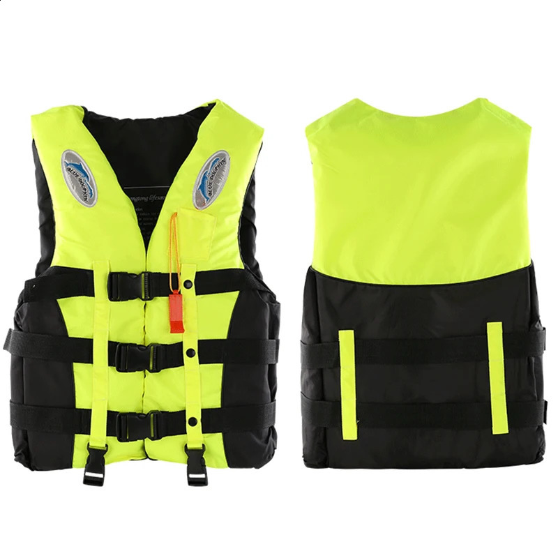 Outdoor Adult Swimming Life Jacket Adjustable Buoyancy Survival Suit Polyester Children Life Vest With Whistle 240726